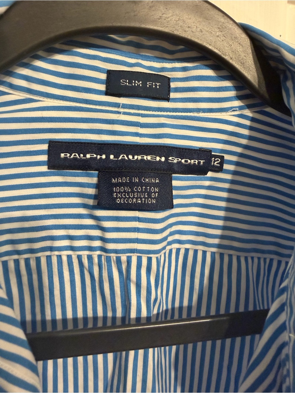 Ralph Lauren Blue and White Striped Button-Down Shirt - Picture 3 of 3